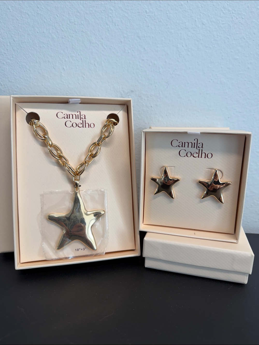 Camila Coelho | Chunky Link Chain Star Pendant Necklace & Matching Star Earrings